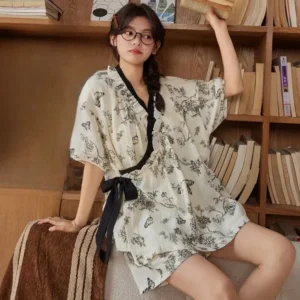 Pyjama kimono pour femme, style décontracté et chic