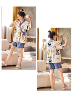 Variété de pyjamas kimono pour femmes, design chic et moderne