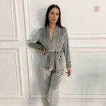 Pyjama d'hiver kimono, idéal pour les soirées cocooning