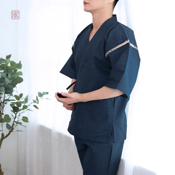 pyjama-kimono-homme-manches-courtes-1 Pyjama kimono homme manches courtes en tissu léger