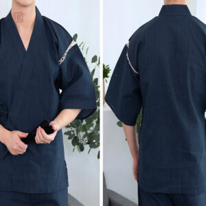 Pyjama homme élégant, style kimono, manches courtes