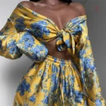 Kimono jaune élégant pour des nuits raffinées
