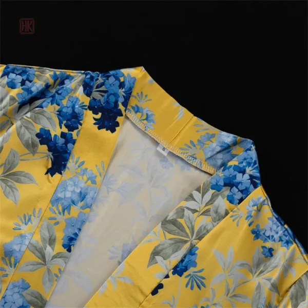 Kimono sexy pour femme, couleur jaune vibrante