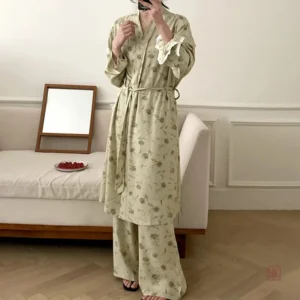 Pyjama Kimono Vert Doux pour femme