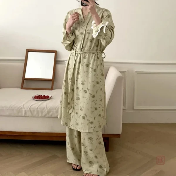 Pyjama Kimono Vert Doux pour femme