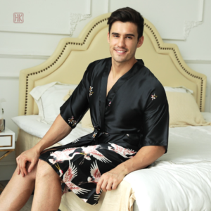Peignoir homme style kimono, idéal pour la détente à la maison