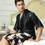 Vêtement de nuit masculin, pyjama peignoir doux et léger