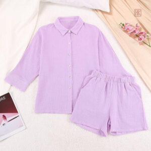 Pyjama kimono femme violet, parfait pour les nuits douillettes