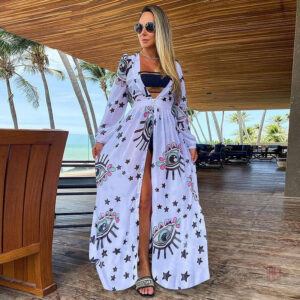 Robe blanche kimono élégante et fluide