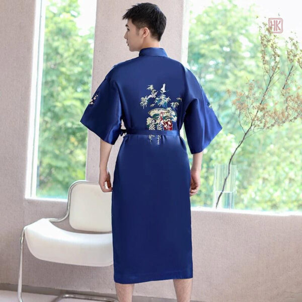 Peignoir kimono en satin pour homme