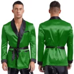 Robe de chambre courte pour homme, style kimono