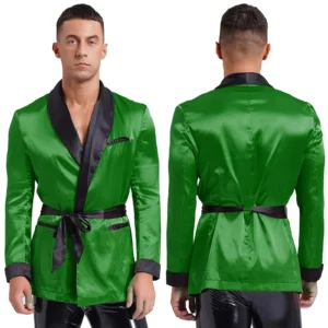 Robe de chambre courte pour homme, style kimono