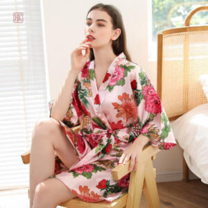 Robe de chambre vintage femme en style kimono