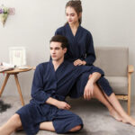 Peignoir kimono homme en bleu marine élégant