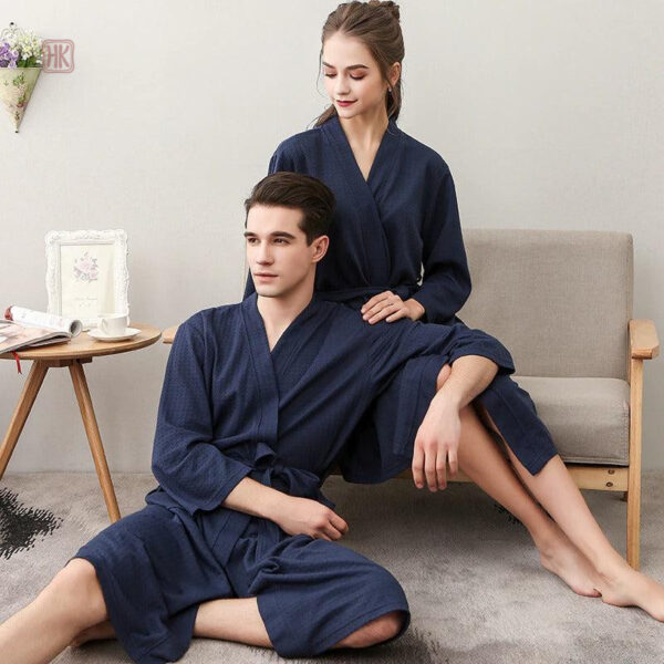 Peignoir kimono homme en bleu marine élégant