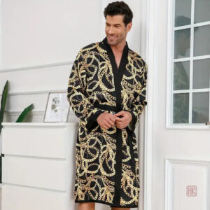 Peignoir kimono homme avec motifs fantaisie colorés