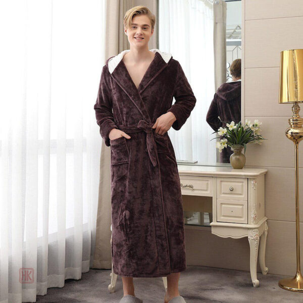 robe-de-chambre-homme-marron-1 Robe de chambre marron pour homme style kimono