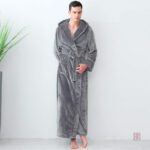 Robe de chambre polaire homme gris
