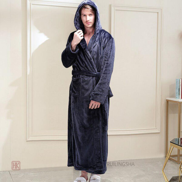 Robe de chambre homme polaire luxe, style kimono