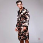 Robe de chambre satin homme longue