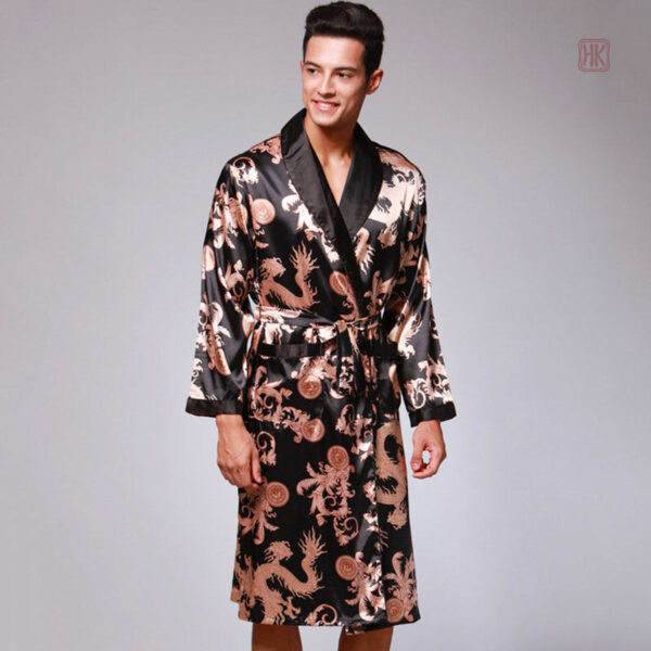 Peignoir kimono homme en satin