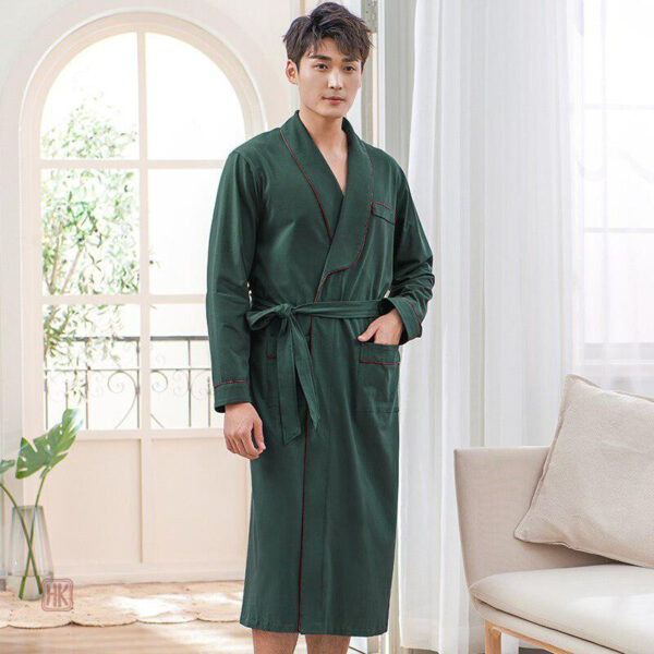 robe-de-chambre-homme-vert-1 Robe de chambre homme en vert, style kimono confortable