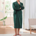 Peignoir kimono homme vert, léger et élégant pour le quotidien