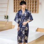 Robe de chambre vintage pour homme en kimono élégant