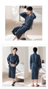 Kimono long confortable pour homme, style décontracté