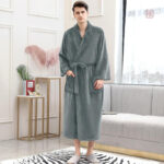 Robe de chambre longue polaire pour homme