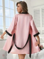 Kimono court rose pour femme, style décontracté