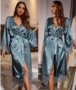 Peignoir doux et confortable bleu