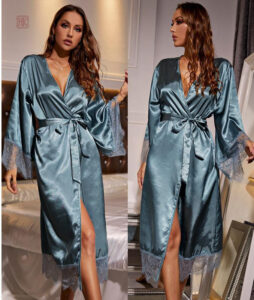 Peignoir doux et confortable bleu