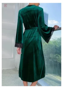 Peignoir kimono femme en vert élégant