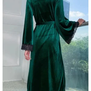 Peignoir kimono femme en vert élégant