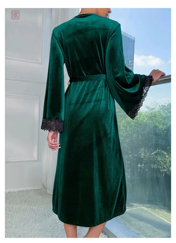 Peignoir kimono femme en vert élégant