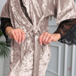 Peignoir femme en velours chic et moderne