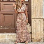 Robe Bohème Fendue Style Kimono