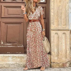 Robe Bohème Fendue Style Kimono