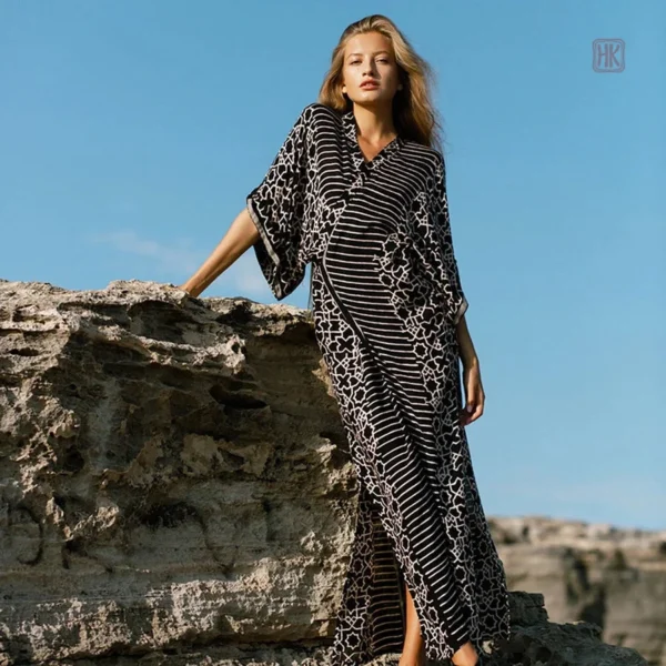 Veste robe kimono avec fente, look chic