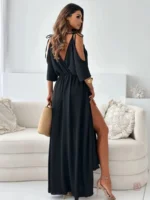 Robe kimono féminine aux manches dénudées