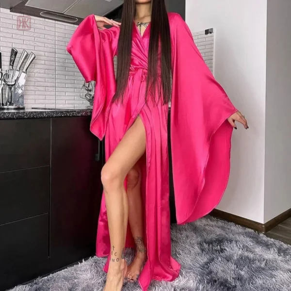 Robe kimono à manches larges pour une allure chic