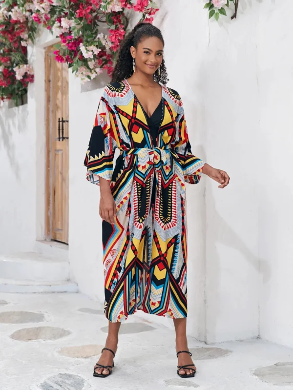 Robe Kimono aux teintes éclatantes