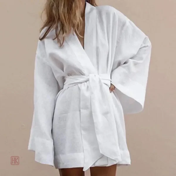 Robe Kimono Blanche Légère pour un look estival