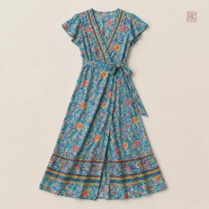 Robe légère style kimono avec fleurs