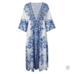 Robe Kimono Bleu Élégante