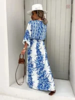 Robe Kimono en Teinte Bleue