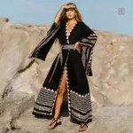 Robe Kimono Évasée au Style Boho