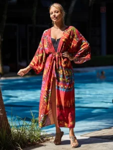 Veste kimono colorée inspirée du style boho chic