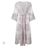 Robe beige fluide au design kimono tendance